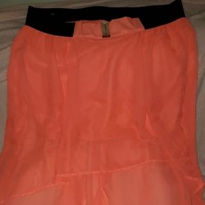 Orange asymetrical skirt